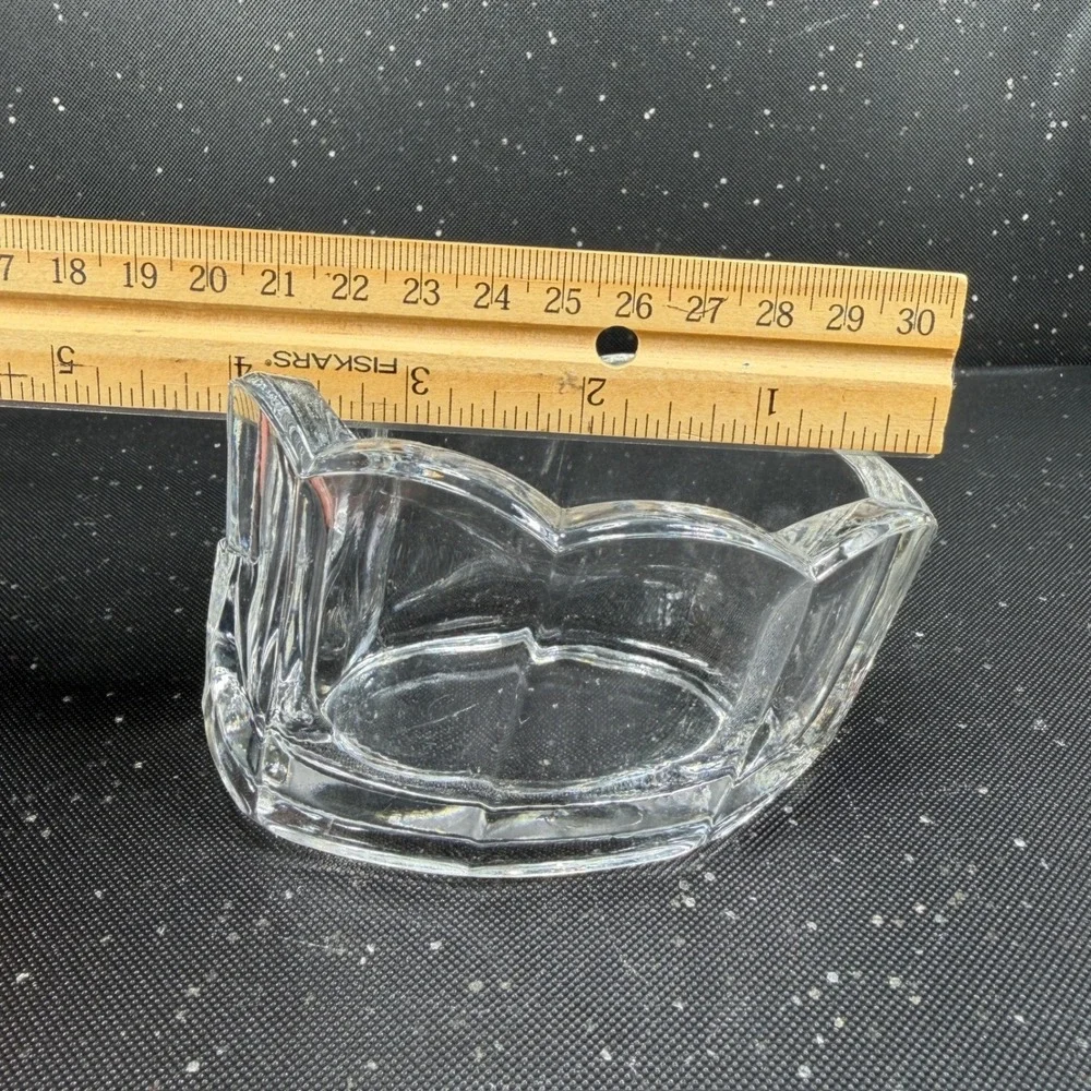 Clamborn Clear Pressed Glass Napkin Holders Spoon Holder Heavy Weighted Base